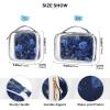 2 Pack Clear Decorative Toiletry Bags for TSA Approved Chic Unique Rose Royal Blue Water-Resistant Bag Travel Cosmetic Travel Essential Bolsa de almacenamiento view 4