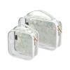 2 Pack Clear Decorative Toiletry Bags for Traveling Women TSA Approved Light Green Luxury Marble Texture Portable Cosmetic Bags for Women Travel Set Airport Airline Compliant Bolsa de almacenamiento view 1