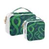 2 Pack Clear Decorative Mens Toiletry Bags for Traveling TSA Approved Cartoon Snake Fluorescent Green Scary Transparent Cosmetic Travel Bag Shaving Essentials para maquillaje view 2