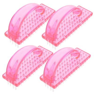 AUTSUPPL 4pcs Stiff Bristle Nail Brush for Cleaning Fingernails Toenails Nail Scrubbers for Manicure Compact Lightweight Design for