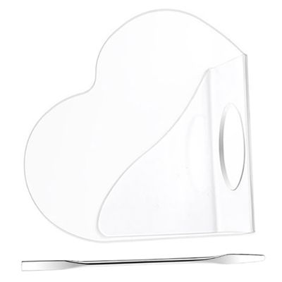Angoily 1set Acrylic Heart Makeup Mixing Palette Spatula Set for Foundation Blending for Makeup Artists and Beauty Enthusiasts Easy to Clean and Use