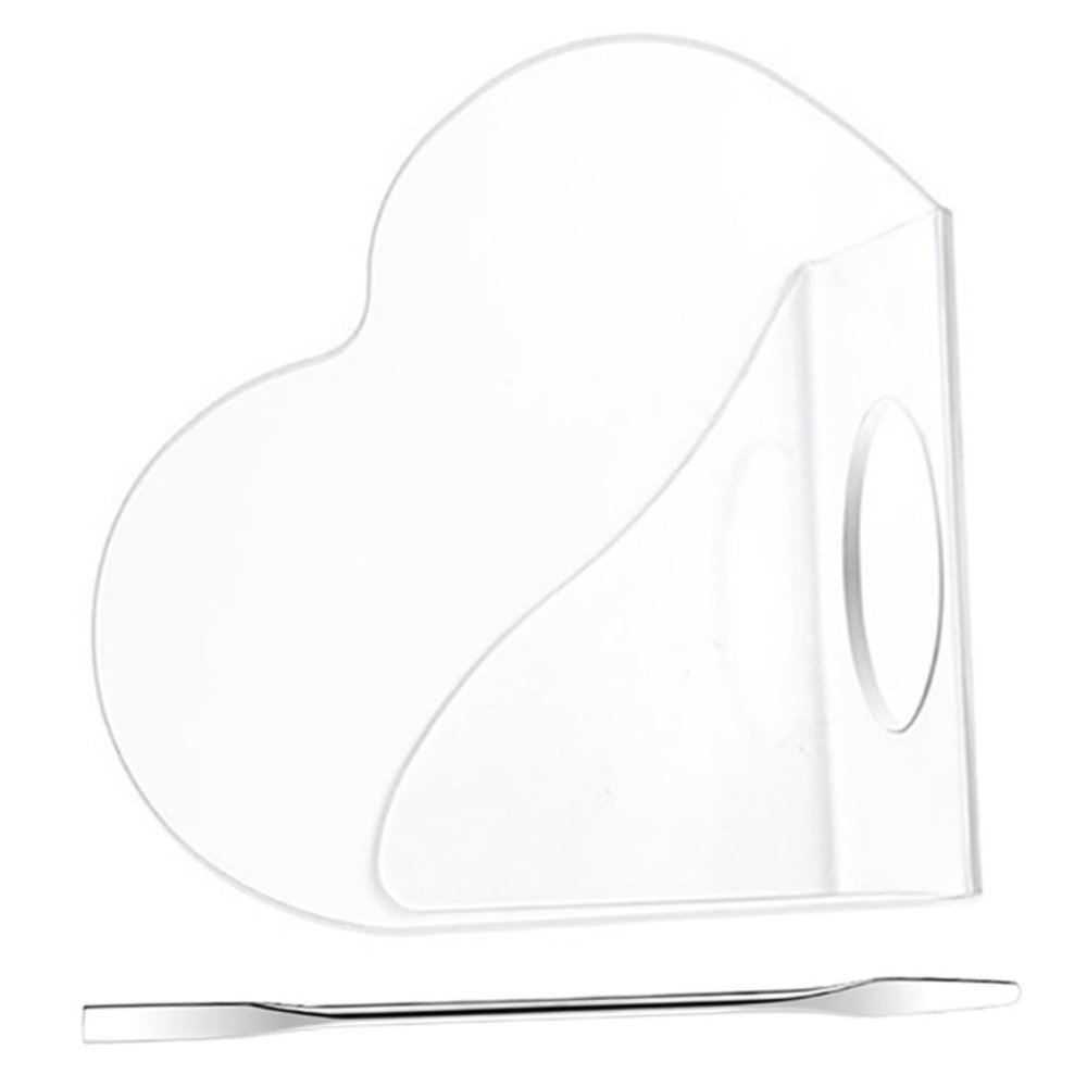 Angoily 1set Acrylic Heart Makeup Mixing Palette Spatula Set for Foundation Blending for Makeup Artists and Beauty Enthusiasts Easy to Clean and Use