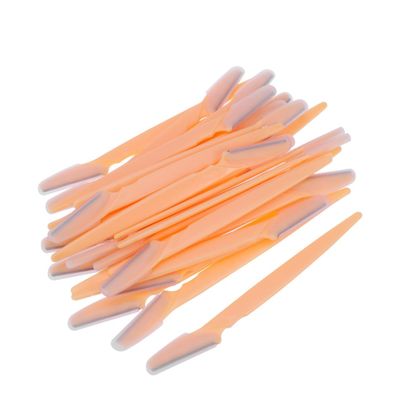 PACKOVE 30pcs Eyebrow Trimmers Portable Stainless Steel Facial Razors Makeup Tool Non-slip Grip for Ladies
