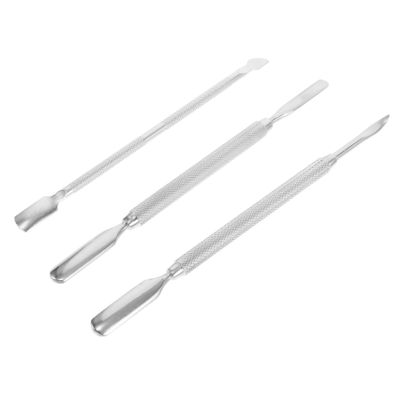 CALLARON 3pcs Stainless Steel Cuticle Pusher Remover Tool Cuticle Care for Professional Manicure