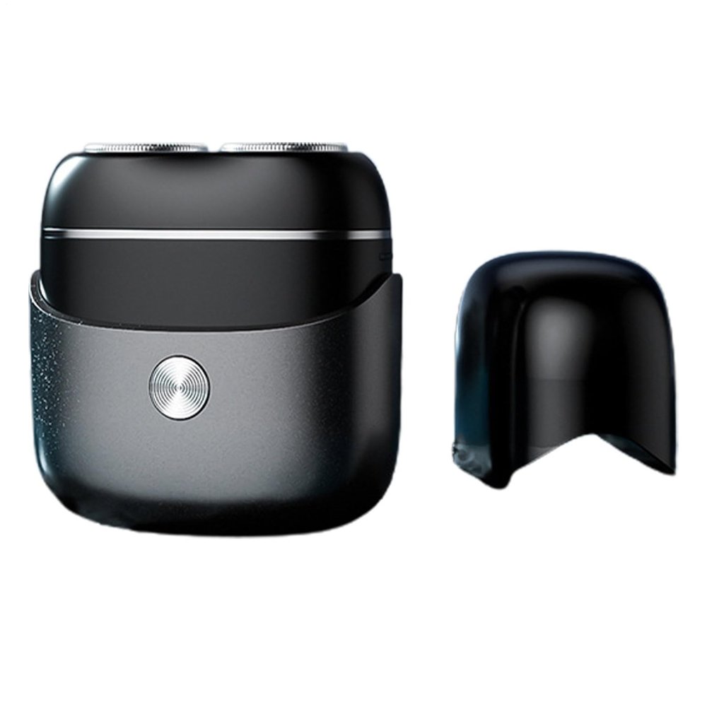 Pocket Shaver, Rechargeable Travel Groomer, Type-C Charging, 6.2x7cm Full Body Washable, Magnetic Electric Shaver, Double Head for Men Environments and a Cutter Head
