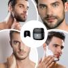Pocket Shaver, Rechargeable Travel Groomer, Type-C Charging, 6.2x7cm Full Body Washable, Magnetic Electric Shaver, Double Head for Men Environments and a Cutter Head view 3