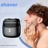 Pocket Shaver, Rechargeable Travel Groomer, Type-C Charging, 6.2x7cm Full Body Washable, Magnetic Electric Shaver, Double Head for Men Environments and a Cutter Head view 4