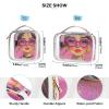 2 Pack Clear Decorative Toiletry Bag for Women TSA Approved Beauty Girl Portable Makeup Brush Bag Travel Essential Bolsa de maquillaje view 4