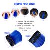 HappClan Blue Hair Extensions Clip in, 16 Pcs Colored Highlights Hair Extensions Synthetic, 22 inch Rainbow Hairpieces for Girls Women Favor Gift & Dress Up Fashion Party Birthday (Blue Hair) view 3