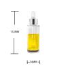 30ml Inverted Cone Glass Dropper Bottles with Aluminum-clad Dropper Cap with Glass Pipette with Threaded 20/410 for Essential Oils, Leak Proof Travel Bottles, Set of 12 (Silver white) view 2