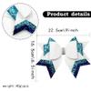 10pcs customizable Large Glitter Hair Bow with Rhinestone Center, 9 x 6.5 inches, White and Turquoise Blue,cheer hair tie view 2