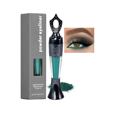 DLZZRS Powder Eyeliner, Multi-Use Eyeliner Powder Long-Wearing & Smudge-Proof Intense Color Easy To Apply, Gentle & Skin-Friendly Formula, Smoothly Outlines The Eye-Liner For Women, #04 Green