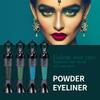 DLZZRS Powder Eyeliner, Multi-Use Eyeliner Powder Long-Wearing & Smudge-Proof Intense Color Easy To Apply, Gentle & Skin-Friendly Formula, Smoothly Outlines The Eye-Liner For Women, #04 Green view 3