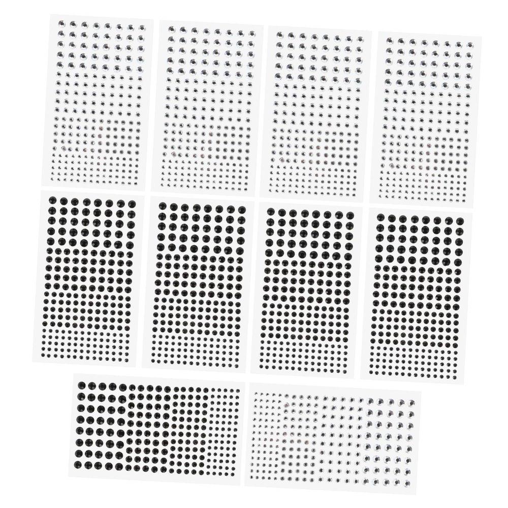 Homoyoyo 10pcs Self-Adhesive Festival Hair Gems and Face Rhinestones Body Jewels Stickers for Makeup for Halloween Parties and Decorations