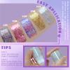 HOSAILY Roll-on Holographic Body Glitter Gel for Face Hair, Chameleon Color Changing Glitter Gel Under Light, Chunky Mermaid Sequins Festival Party Rave Accessories Shimmer Makeup (17# Silver) view 3
