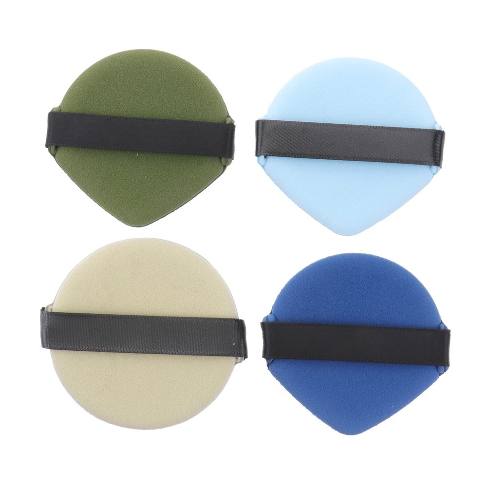 Healeved 4pcs Double-sided Makeup Puff Cushion Puff for Face Powder Sponge Velour Beauty Sponges Dry Wet Simple Travel