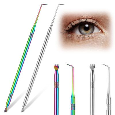 2 Pcs Lash Lift Tools, 2 in 1 Lash Lift Rods Stainless Steel Lashs Perming Brush Professional Eyelash Separator Tool with Comb for Eyebrow Perming Tinting Curling Lashs Extension Supplies