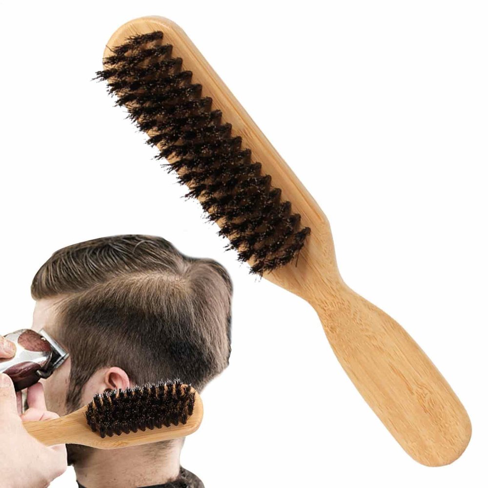 Beard Comb - Soft Bristles Beard Brush | Eco-Friendly Materials Beard Straightener | Beard Grooming Tool Suitable for Reduce Itchiness and Eliminate Tangles
