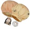 2Pcs Genergy Luxury Satin lined Shower Cap Waterproof Adjustable Baths Bonnet Reusable Extra Large Double Layers and Reversible Elastic Bath Hair Shower Caps for Women view 1