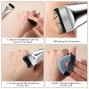 2 PCS Flat Foundation Brush Korean Makeup Brush Spatula Flat Top Facial Brushes for Liquid Foundations Mask Premium Face Brushes for Blending Cream (Black Silver) view 4