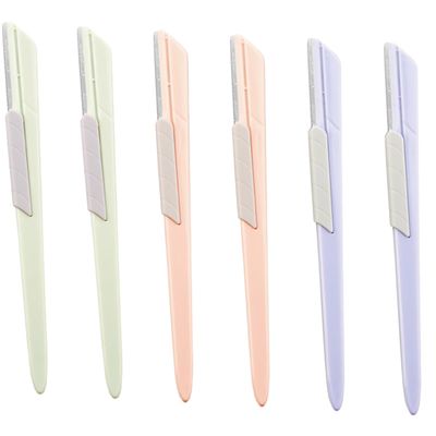 PACKOVE 6pcs Eyebrow Portable Eyebrow Trimmer Tools with Sliding Cover Lightweight Hair Removal Device for Women for Face Grooming