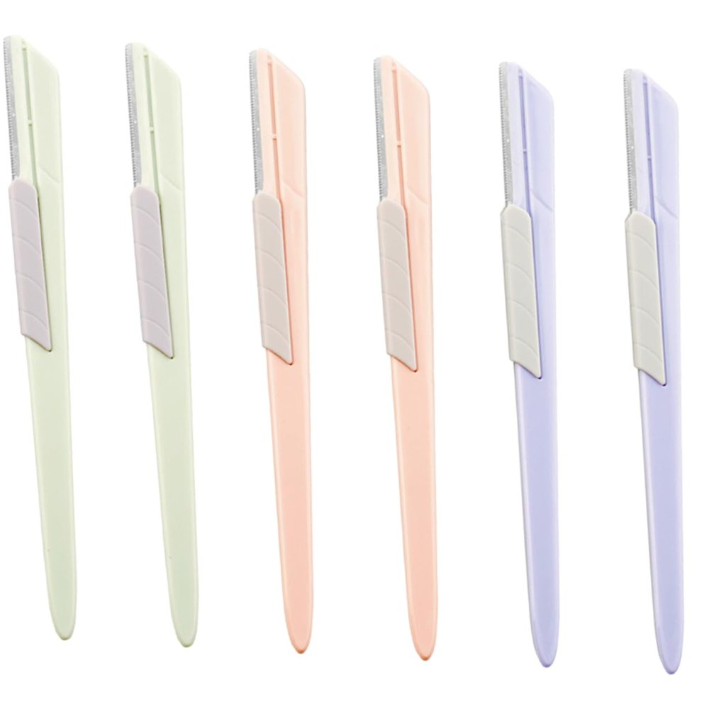 PACKOVE 6pcs Eyebrow Portable Eyebrow Trimmer Tools with Sliding Cover Lightweight Hair Removal Device for Women for Face Grooming