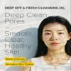 3W8L Deep Off & Fresh Cleansing Oil  Fast emulsifying Korean pore care cleanser, gentle daily makeup & sunscreen remover with Jojoba & Centella, dissolves sebum & blackheads, hydrating fresh finish view 2