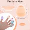 50 PCS Mini Finger Makeup Puff Sponge Setting Puff Reusable Soft Microfiber Small Foundation Cosmetic Finger Soft Puffs Setting for Women for Under Eye Concealer Repair Cream view 2