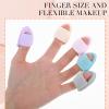 50 PCS Mini Finger Makeup Puff Sponge Setting Puff Reusable Soft Microfiber Small Foundation Cosmetic Finger Soft Puffs Setting for Women for Under Eye Concealer Repair Cream view 4
