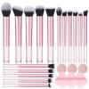 111 Makeup Brushes Set 22 Pcs Makeup Kit With Case Premium Soft Synthetic Hair Foundation Brush Concealer Brush Eyeshadow Brush Transparent Make up Brushes Set With Beauty puff (Pink+Black, 22pcs) view 1