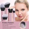 111 Makeup Brushes Set 22 Pcs Makeup Kit With Case Premium Soft Synthetic Hair Foundation Brush Concealer Brush Eyeshadow Brush Transparent Make up Brushes Set With Beauty puff (Pink+Black, 22pcs) view 2
