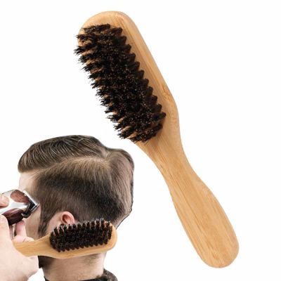 Beard Comb - Soft Bristles Beard Brush | Eco-Friendly Materials Beard Straightener | Beard Grooming Tool Suitable for Reduce Itchiness and Eliminate Tangles