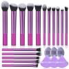 111 Makeup Brushes Set 22 Pcs Makeup Kit With Case Premium Soft Synthetic Hair Foundation Brush Concealer Brush Eyeshadow Brush Make up Brushes Set With Beauty puff (Purple, 22pcs) view 1