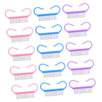 Healvian 30pcs Nail Dust Brushes Portable Nail Clean Brush for Manicure Supplies Small Practical Easy to Use for Cleaning Stains and Dust Pink Purple Blue