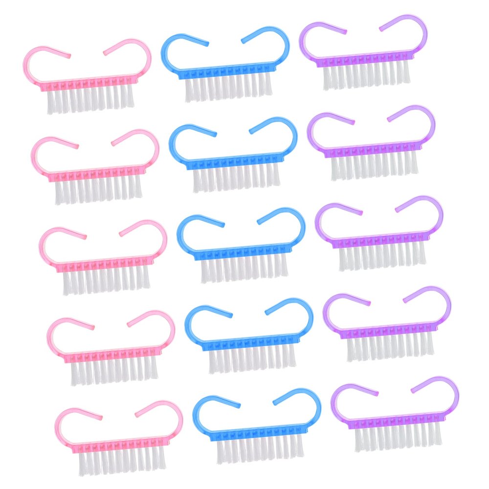 Healvian 30pcs Nail Dust Brushes Portable Nail Clean Brush for Manicure Supplies Small Practical Easy to Use for Cleaning Stains and Dust Pink Purple Blue