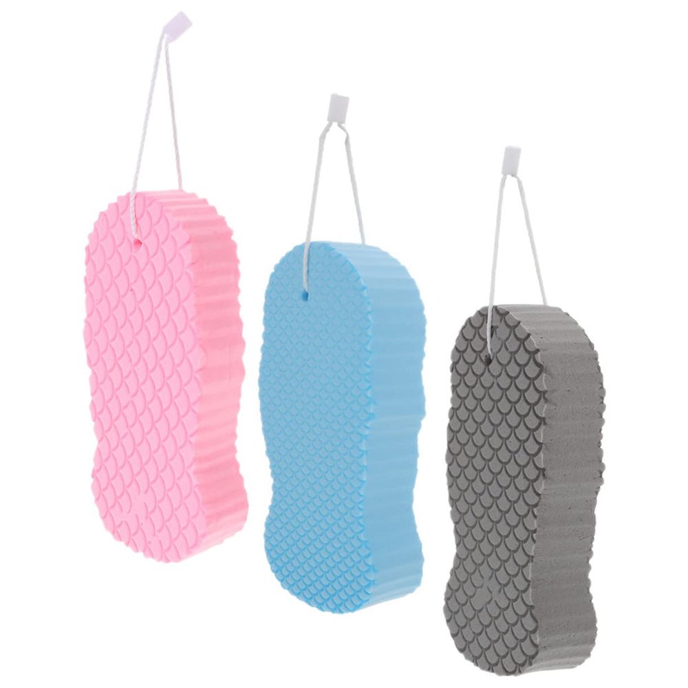 Ipetboom 3pcs Boy Girl Bath Sponge Soft Body Washing Sponges for Tub Exfoliating Bathing Supplies