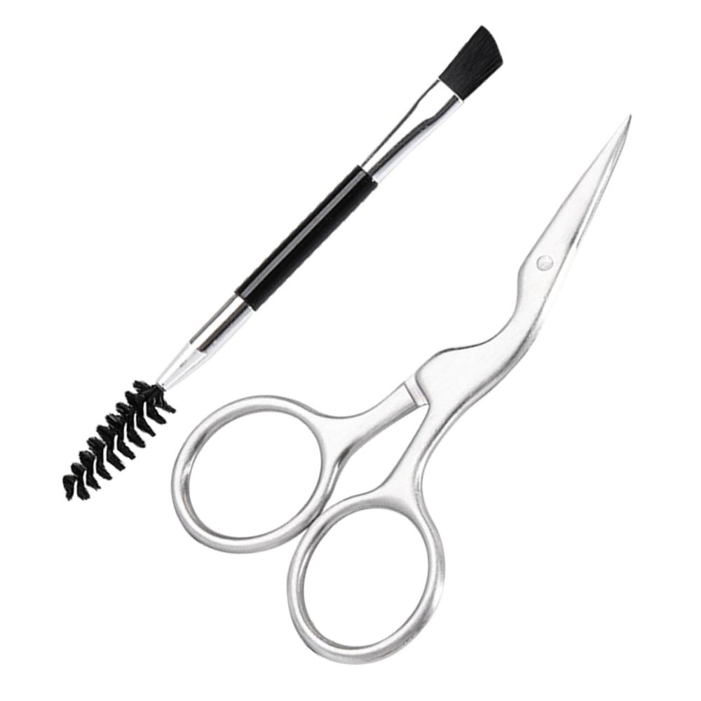 CALLARON 2pcs Eyebrow Scissor Set Women Brow Grooming Brush Comb for Trimming Styling