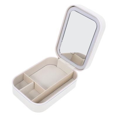 LIFKOME Led Lighted Makeup Organizer Case with Mirror Small Travel Cosmetic Storage Box for Outdoor Use Elegant Design for Neat Storage for Makeup Essentials