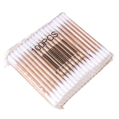CALLARON 100pcs Double-ended Cotton Buds Wooden Stick Long Cotton Swabs Bulk Pack Gentle Skin