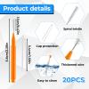 20 PCS Shower Head Cleaning Brush Small Hole, Orange Shower Head Cleaner Picks, Anti-Clogging Small Hole Cleaning Brushes for Showerhead Nozzle view 2