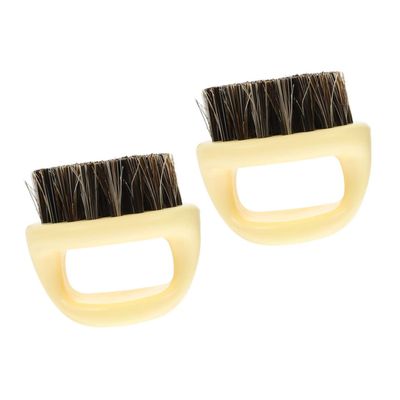 Healvian 2pcs Boar Bristle Beard Brush for Grooming and Hair Removal Handheld Portable Tool for Men for Styling and Exfoliating Facial Hair Neck and Ear Cleanup