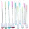 Healeved 10pcs Quality Material Eyelash Tube Brush Portable Diamond Decor Eyebrow Spoolie for Natural Finish Makeup view 1