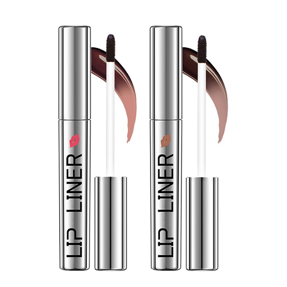 HANJILIAN 2PC Pipe-off lip liner stain,light brown/dark brown/burgundy long-lasting,line tattoo high-color Tint,Smudge-Proof,Waterproof,Nude Matte Tint,Non-Fading, Full Coverage(#1+#3)