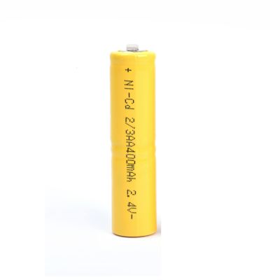 AIQFMNFC Cycles Rechargeable 2.4V AA 400Mah 2/3 Aa 2.4V Rechargeable with Soldering Tab for Electric Shaver Razor Led Light 2/3Aa 1PCS