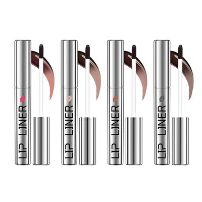 HANJILIAN 4PC Pipe-off lip liner stain,light brown/dark brown/burgundy long-lasting,line tattoo high-color Tint,Smudge-Proof,Waterproof,Nude Matte Tint,Non-Fading, Full Coverage(#1+#2+#3+#4)