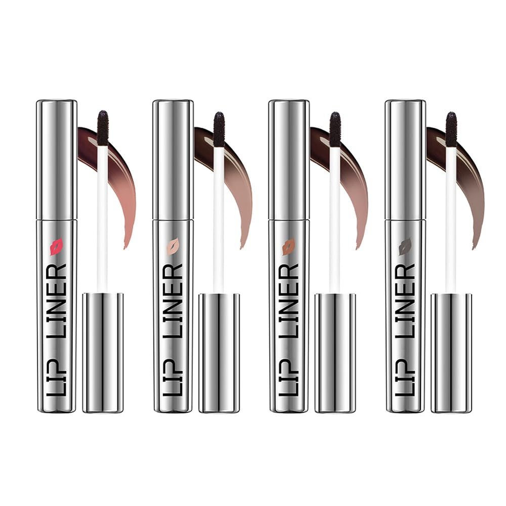 HANJILIAN 4PC Pipe-off lip liner stain,light brown/dark brown/burgundy long-lasting,line tattoo high-color Tint,Smudge-Proof,Waterproof,Nude Matte Tint,Non-Fading, Full Coverage(#1+#2+#3+#4)
