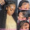 Deep Wave Lace Front Wig - Glueless Pre Plucked HD Lace Frontal Human Hair Wig, 150% Density Curly Water Wave Extension | Comfortable Women Front Curly Extension Suitable For Women view 3
