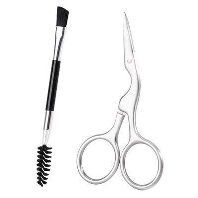 SAFIGLE 2pcs Professional Eyebrow Grooming Tools Set Comb Brush and Scissor Kit for Women and Girls