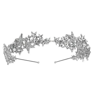 MERRYHAPY Bridal Crowns for Wedding Silver Crown Headpiece Stars Rhinestone Tiara Wedding Dress Accessories