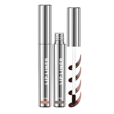 2PC Pipe-off lip liner stain,Nude Matte Tint,Non-Fading, Full Coverage,light brown/dark brown/burgundy long-lasting,line tattoo high-color Tint,Smudge-Proof,Waterproof(#3 Brown+#4 Cool Cocoa)